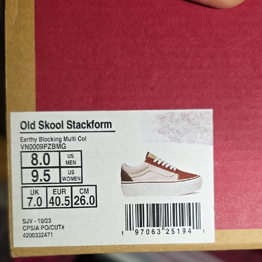 Vans Old Skool Stackform Earthy Colorblock Platform Shoes 8M 9.5W - Picture 2 of 6